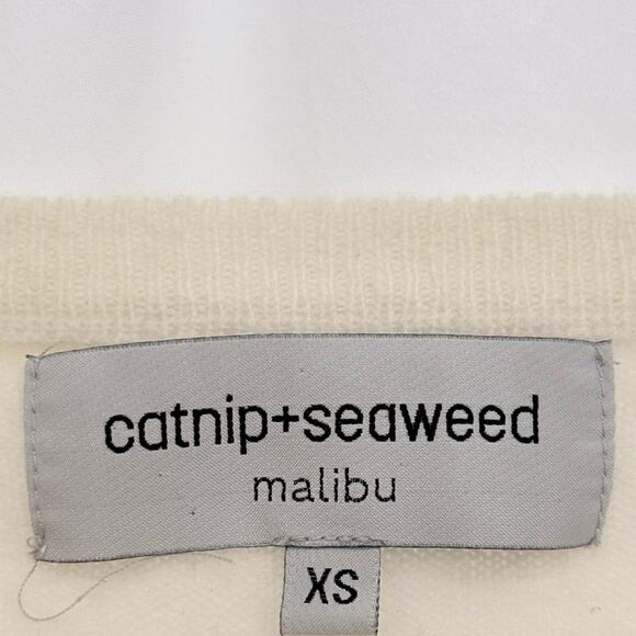 Catnip + Seaweed Broken Shell Cashmere Sweater XS Fall Malibu Casual Minimalist - Picture 7 of 7